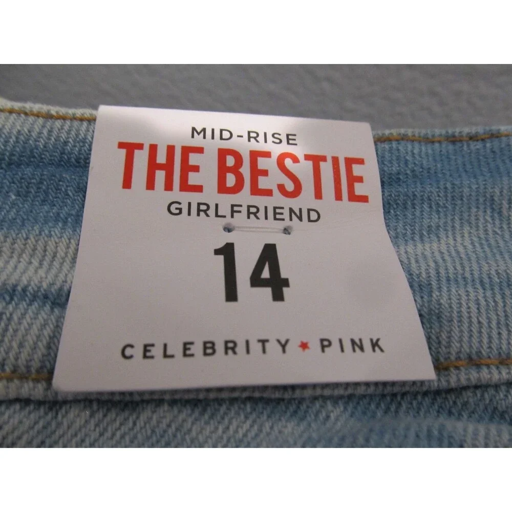 Celebrity Pink Trendy Plus Size Distressed Girlfriend Jeans Sink Hole Size 14 - Picture 4 of 6
